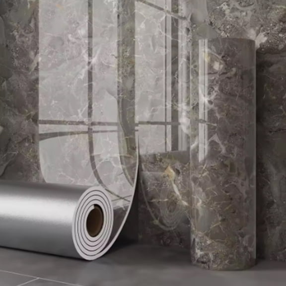 1 Roll Marble Thick Foam Imitation Tile Self-Adhesive Wallpaper Bedroom Living Room Decoration Bathroom Waterproof Wall Sticker