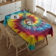 thumbnail image 2 of Colorful Rainbow Tie Dye Spiral Pattern Rectangle Tablecloth 60"x84",Waterproof Polyester Rectangle Table Cloth, Wipeable Spillproof Polyester Tablecloth for Dining, Camping, Indoor and Outdoor, 2 of 5
