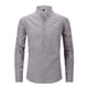 thumbnail image 3 of Blusa y camisa de manga larga con cuello vuelto para hombre, informal, con botones, de lino y algodón, a la moda., 3 of 4
