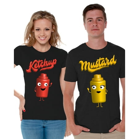Awkward Styles Matching Couple Shirts Valentine's Day Collection Couple T-Shirts Gifts for Boyfriend Girlfriend Ketchup Mustard Matching T Shirts for Valentine's Day His and Hers Matching