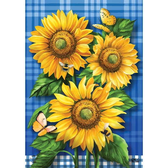 Briarwood Lane Summer Garden Flag 12x18 For Outdoor Blue Sunflowers For Summer Garden Flag Flags For Outside