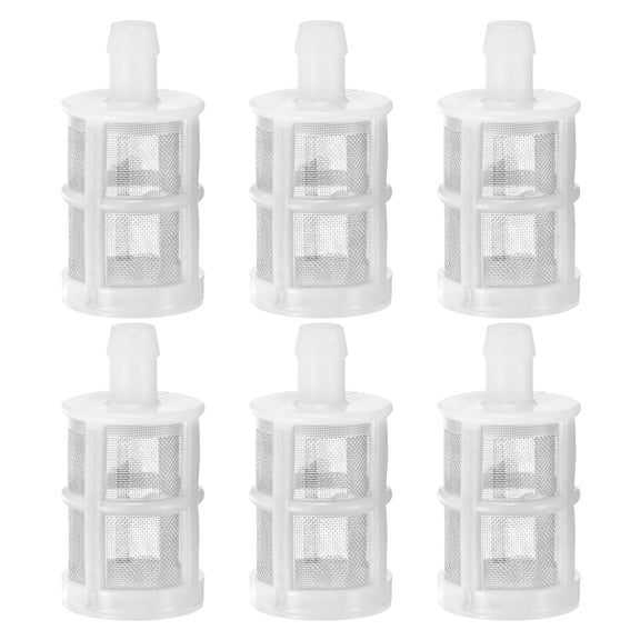 Filtros de manguera domésticos Uxcell de 6 paquetes con conexión de espiga de 3/8 (10 mm), colador de manguera de jardín de acero inoxidable de doble capa de 60 mallas