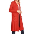 thumbnail image 2 of Women's Casual Loose Fit Side Pockets Solid Soft Lightweight Long Cardigan, 2 of 6