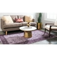 thumbnail image 3 of 13' x 18' Violet and Purple Floral Rectangular Area Throw Rug, 3 of 8