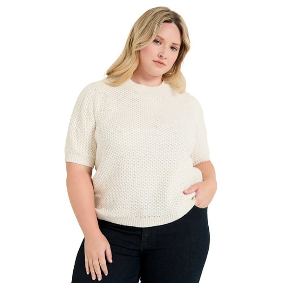 June & Vie Women's Plus Size -Sleeve Knit Sweater