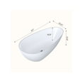 thumbnail image 4 of EastVita 67InchSolid Surface Freestanding Bathtub. Contemporary Oval Shape Soaking Tub. Egg Shell Stone Resin Stand Alone Bathtub With Pop-Up Drain And Overflow. Cupc Certified.Matte White, 4 of 8