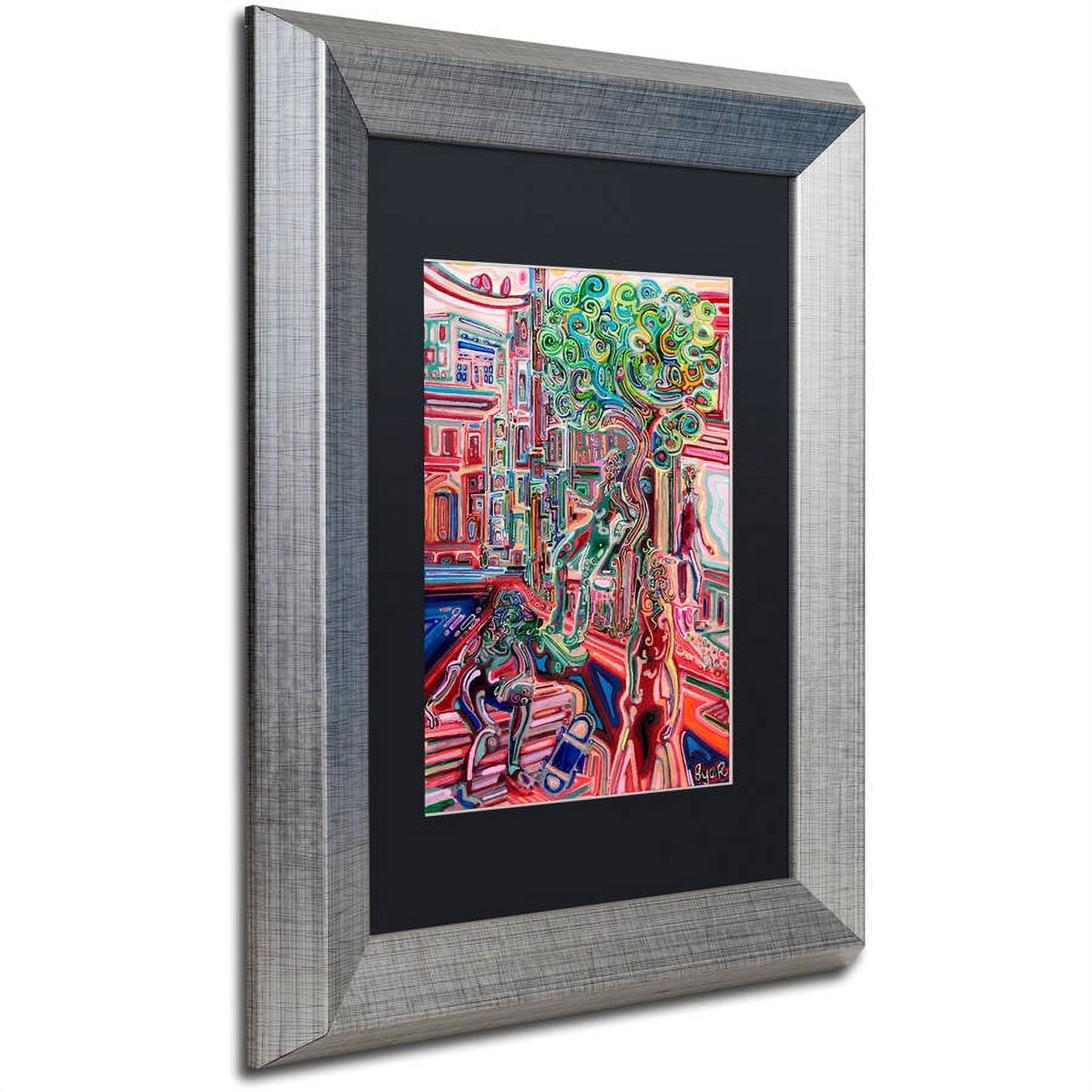 Trademark Fine Art "Sunday Skate" Canvas Art by Josh Byer, Black Matte, Silver Frame