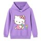 thumbnail image 3 of Hello Kitty-Sudadera con capucha de algodón para niñas, suéter con estampado bonito, jersey para bebé, Top, jersey para niños, ropa deportiva de ocio para niños, 3 of 5
