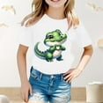 thumbnail image 2 of YUEHUA Girls Graphic Tees 14-16 Girls Summer Short Sleeve T Shirt Cute Animal Print Casual Loose Fit Tee for Kids Comfortable Daily Wear Top for Spring and Summer, Size 6-7 Years, 2 of 4