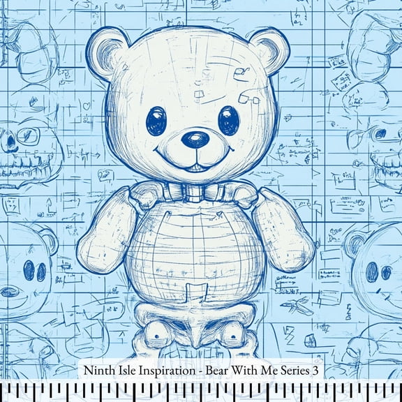 Ninth Isle Inspiration - Bear With Me Series - 100% Rayon Fabric By The Yard (Series3, HalfYard)