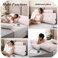 thumbnail image 4 of ColourTree Beige 59" L x 8" W x 20" H Wedge Headboard Pillows with 1 Head Roll Pillow Bed Wedge Pillow for Headboard Large Bolster for Bed Rest Reading Pillows Backrest Pillows, 4 of 6