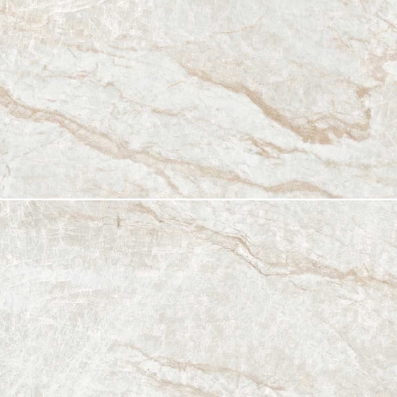 The Tile Life Galleria Taj Mahal 24" x 48" White Semi-Polished Porcelain Floor and Wall Tile, Case of 2