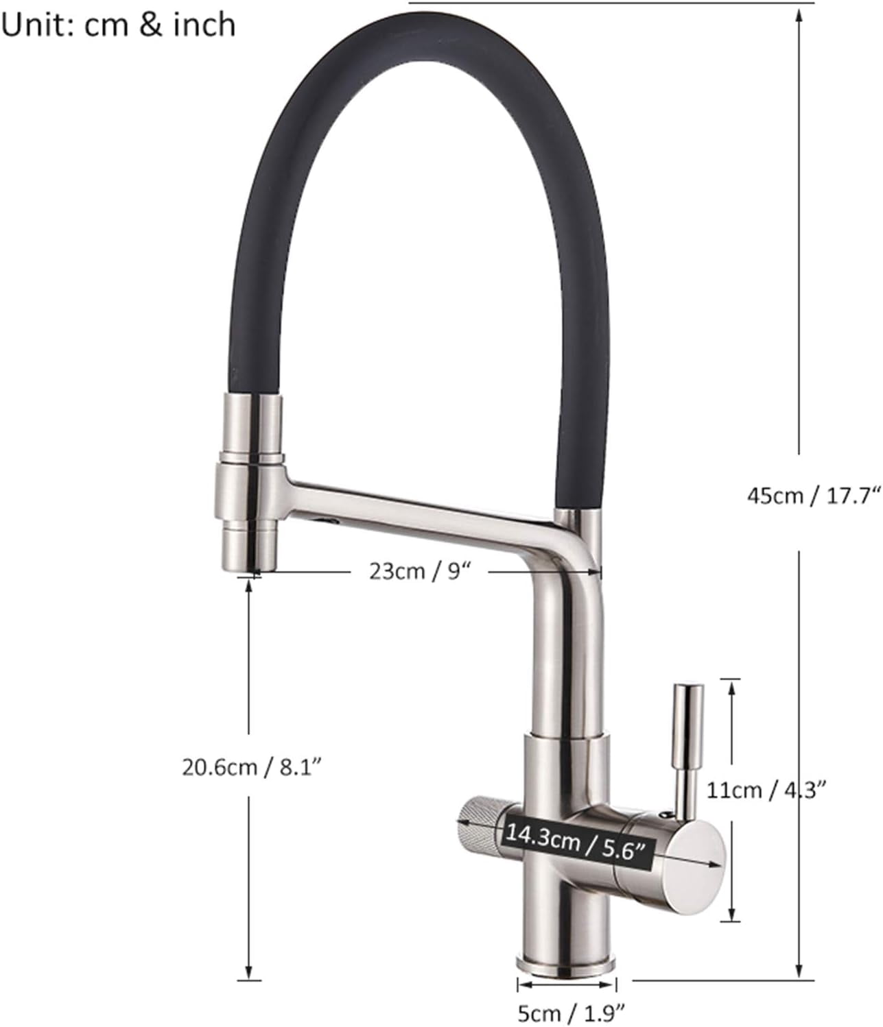 Kitchen Faucet, Pull Down Pure Water Kitchen Mixer Tap, Purification Filter Water Crane for Kitchen Mixer, Nickel