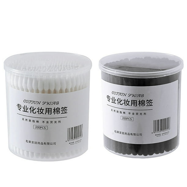 2 cajas/400 Uds hisopos de maquillaje de doble cabezal limpiador de heridas sanitarias hisopos de algodón absorbentes hisopos de limpieza para viaje en casa