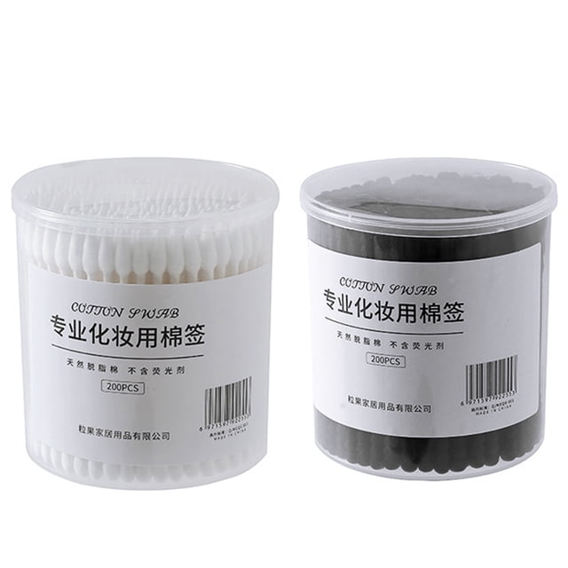 2 cajas/400 Uds hisopos de maquillaje de doble cabezal limpiador de heridas sanitarias hisopos de algodón absorbentes hisopos de limpieza para viaje en casa