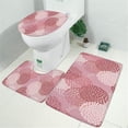 thumbnail image 2 of Pink Floral Pattern Bathroom Rugs Sets 3 Piece,Toilet Cover Set,Absorbent Non Slip Bathroom Mats Sets with U-Shaped Contour Rug Toilet Rug Set, 2 of 5