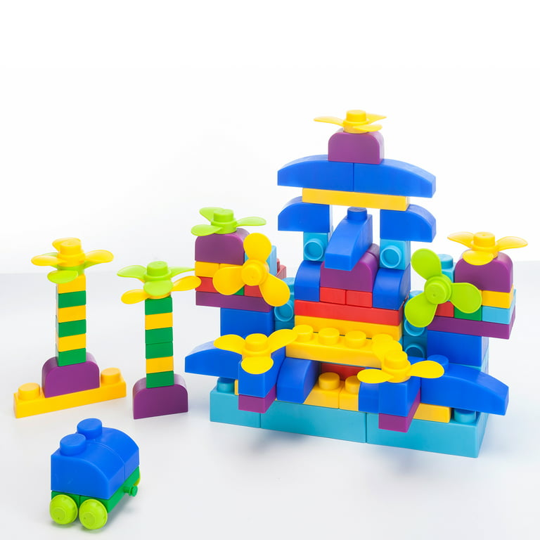  JaxoJoy Foam Building Blocks for Kids - 108 Piece EVA