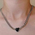 thumbnail image 1 of Baroque Heart Pendant Necklace Love Necklace Chain Thick Necklace for Women and Teen Girl, 1 of 4