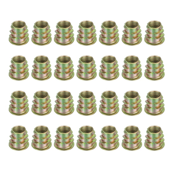 28 Pcs Threaded Inserts for Wood, Zinc Alloy M10 Thread Inserts Nuts 15mm Length