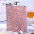 thumbnail image 5 of iMucci Stainless Steel Colorful Glitter Hip Flask for Liquor with Funnel- Stores 8 Ounces/240ml, Pink, 5.3in Height, 5 of 9