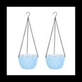 thumbnail image 1 of Cesta Colgante de Flores con AutoabsorcióN de Agua, Maceta Colgante Resistente Al Agua, Colgador de Plantas de Resina para JardíN, 2 Uds., Azul, 1 of 9
