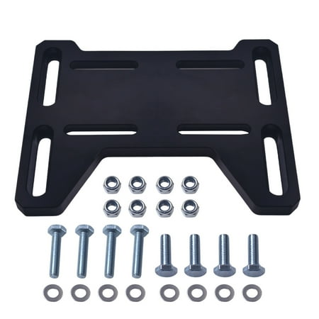 JRL Adjustable Motor Plate Aluminum for Mini Bike Go Kart,for Coleman 100, Doodlebug DB30 for Small 4 Stroke Engines Predator 212, Tecumseh, Honda, Tilloson 212 Black