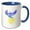 Blue/White, variant on 3drose, Blue Yellow Artistic Phoenix Illustration, 11oz Two-tone Green Mug