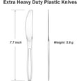 thumbnail image 2 of 100 Count Extra Heavy Duty Clear Plastic Knives Disposable, BPA-Free, Heat Resistant, Solid and Durable Disposable Knives Bulk, Premium Plastic Knives heavy duty for Party Supply, 2 of 7