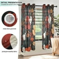 thumbnail image 3 of Yayeee Window Curtains Light Filtering 63"x42" Grommet Panel Pair Home Living Room Decor, Red Flowers Pattern, 3 of 7