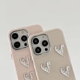 thumbnail image 2 of for iPhone Case,Cute ElectroPlated Love Heart Solid Color Silicone Camera Lens Protection Soft Shockproof Phone Case (Black,iPhone 12 Pro Max), 2 of 6