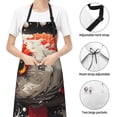 thumbnail image 6 of Picia Abstract Red Koi Fish Art Waterproof Apron for Unisex Adult - Adjustable Bib Apron with Pockets, Ideal for Cooking, Gardening, Painting, and Household Chores, 6 of 9