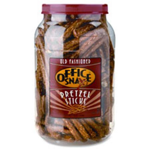 Office Snax OFX00083 Giant Salted Pretzel Sticks, 40oz. , Tub, Red