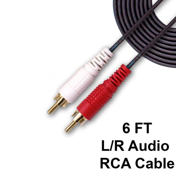 Cable de audio RCA Compuesto SatelliteSale 2-Male a 2-Male PVC negro 6 pies