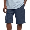 thumbnail image 4 of VV AVEORS Plus Size Men'S Relaxed Fit Cargo Shorts Casual Elastic Waist Summer Solid Color Shorts With Back Patch Pocket Navy 3XL, 4 of 5