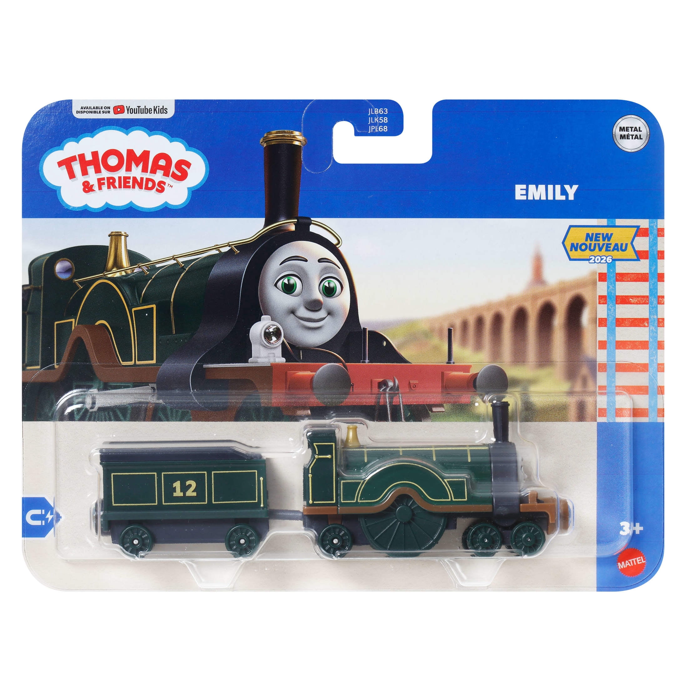 Thomas & Friends by Fisher-Price Die-Cast Emily Engine & Tender, Toy Train Set for Preschoolers