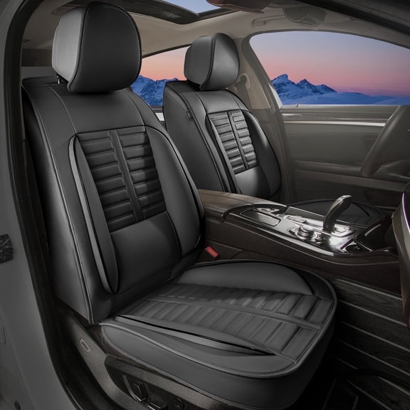 DIKSOAKR Car Seat Covers Fit for Toyota Camry 2002-2026: Front Set Waterproof Leather Vehicle Seat Cushion Luxury Automotive Protector(2 Seats, Black)