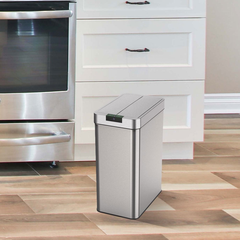 hOmeLabs 13 Gallon Automatic Trash Can for Kitchen - Stainless Steel Garbage  Can