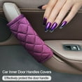 thumbnail image 4 of 1Pair Useful Car Interior Modification Door Handrail Covers Soft Plush Handle Protective Cover Door Trim Cover Door Handle Protector Automobile Interior Parts BEIGE, 4 of 8