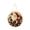 thumbnail image 2 of Vintage Santa Claus Diamond Painting Hanging Kit, DIY Full Round Rhinestone Art Plaque for Indoor Holiday Front Door Wall Ornament B, 2 of 5