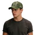 thumbnail image 2 of Helii Men Women Distressed Baseball Cap Dad Hat: Vintage Washed Cotton Cap with Not Dead Hard to Kill Embroidery Slogan Curved Brim Unstructured Adjustable Army Green,One Size, 2 of 4