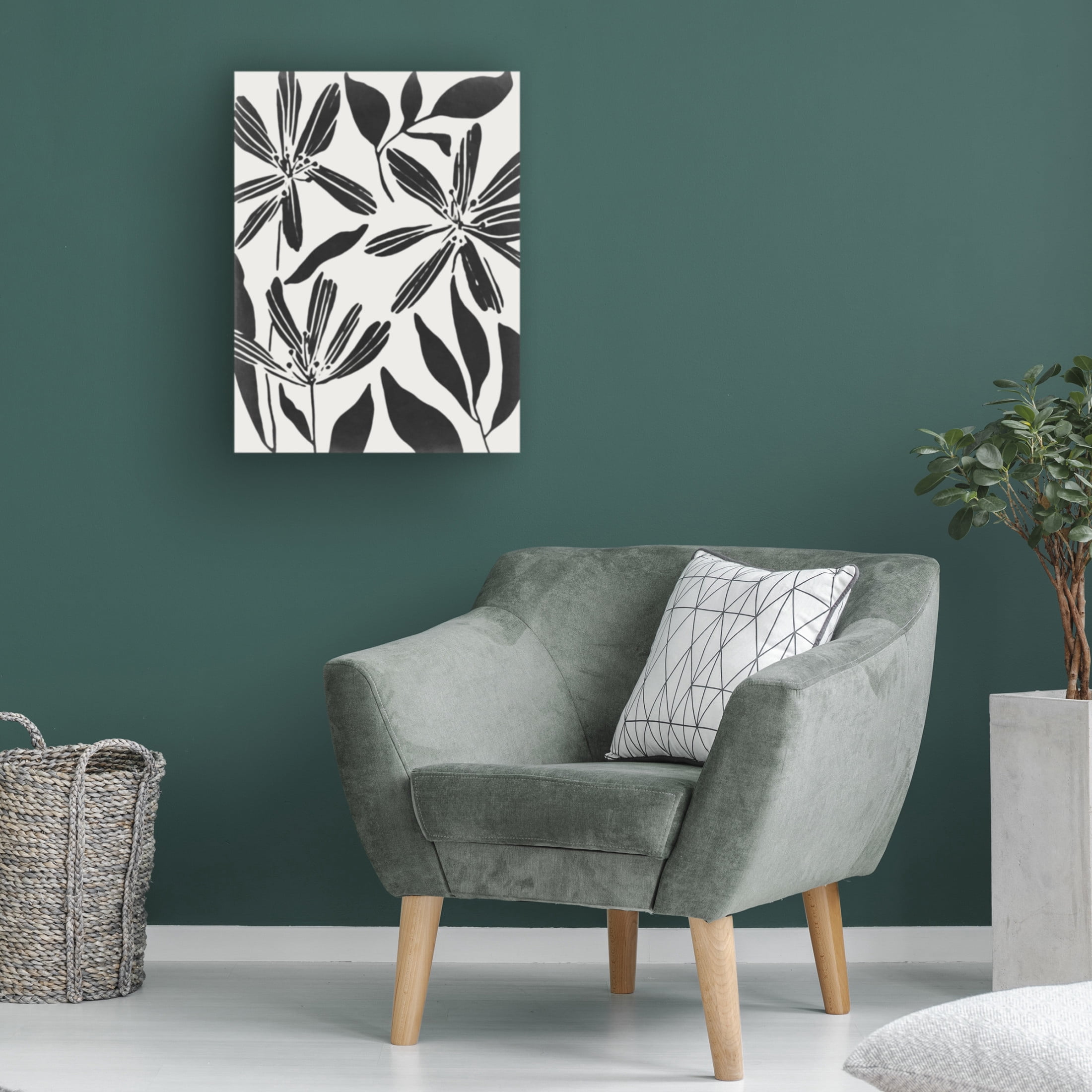 Trademark Fine Art Melissa Wang  Black Flower Blooming II Canvas Wall Art