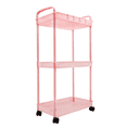 thumbnail image 1 of Carrito Auxiliar Organizador STYRKA Multiusos 3 Niveles con Ruedas Rosa, 1 of 8