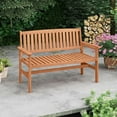 thumbnail image 2 of Gymax 2-Person Patio Loveseat Garden Bench w/Slatted Backrest & Comfortable Armrests, 2 of 10