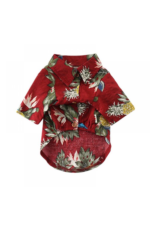Pets Dog Hawaii Style Costume, Colorful Summer Cool Breathable Chiffon Short Sleeve Printed Shirt Apparel
