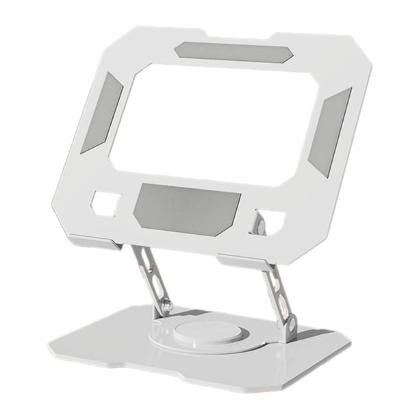 Soporte ajustable para computadora portátil, elevador para computadora portátil, fácil de transportar y almacenar, antideslizante con rotación de 360 degree. Blanco