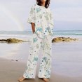 thumbnail image 1 of ICHUANYI Clearance Women's Fashion Casual Spring Summer Short Sleeve Round-Neck Blouses & Shirts Sets ICHUANYI "ICHUANYI", 1 of 5