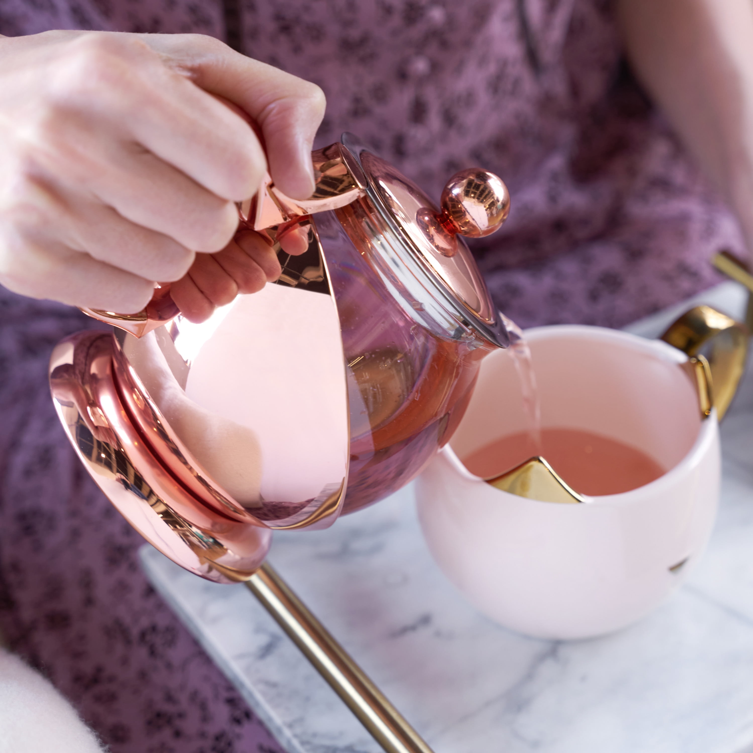 Pinky Up Chas Mini Glass Teapot, Loose Leaf Tea Infuser, Hot Tea Or Iced Tea  Maker, Small Teapot, 16 Ounce Loose Leaf Infuser, Iridescent, Set Of 1 :  Target
