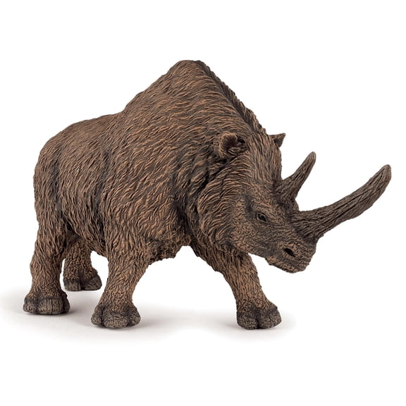 Papo Woolly Rhinoceros Hand Painted Figurine - Heirloom Quality Collectible No. 55031