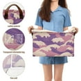 thumbnail image 5 of Yayeee Foldable Storage Basket for Shelves with Handles Waterproof Cloth Bins, Purple Wave Pattern, 5 of 7