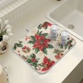 thumbnail image 4 of Yayeee Dish Drying Mat for Kitchen Counter 16" x 18" Microfiber Super Absorbent Coffee Decorative Pad, Christmas Poinsettia, 4 of 9